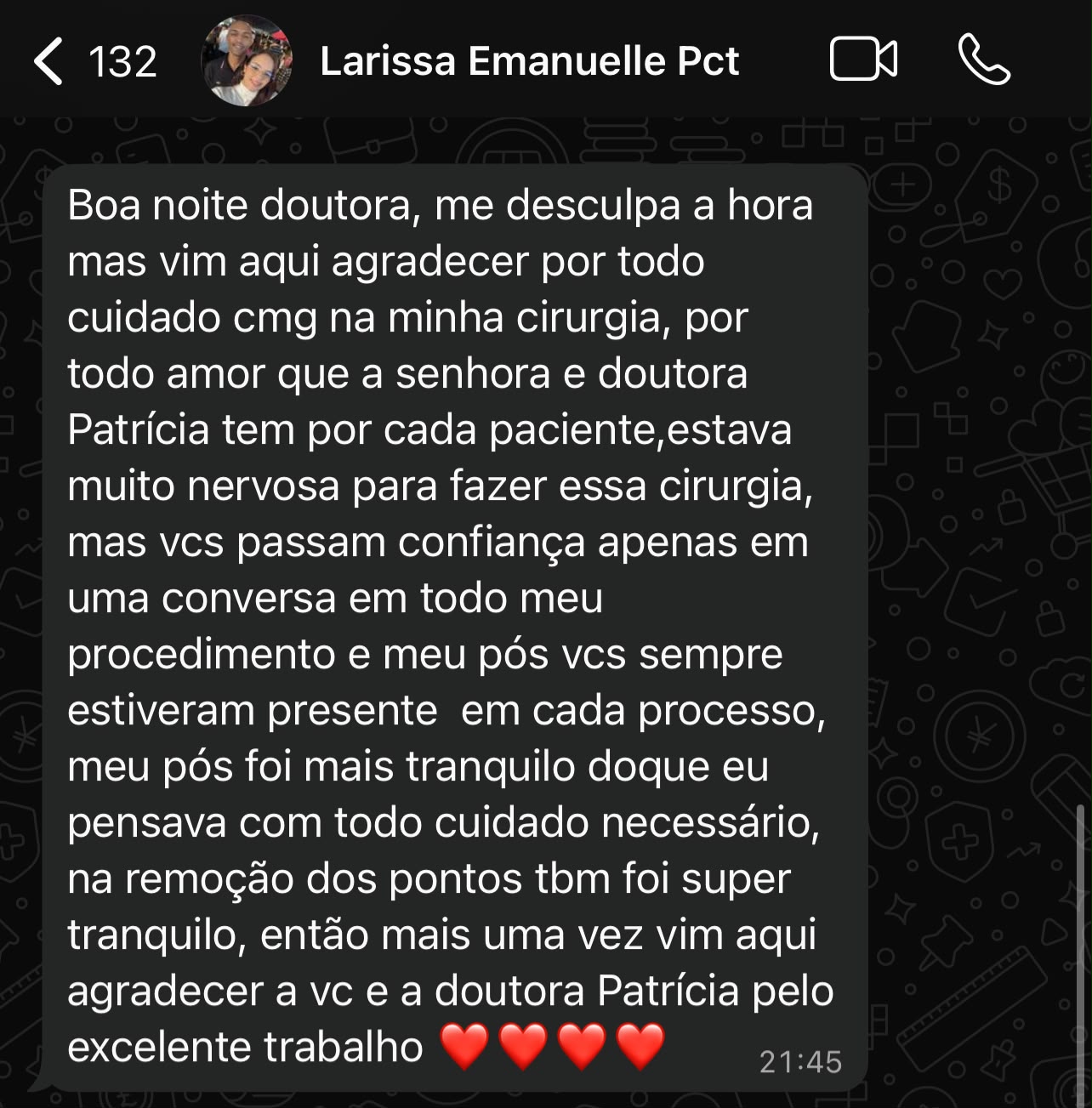 Depoimento de Larissa Emanuelle